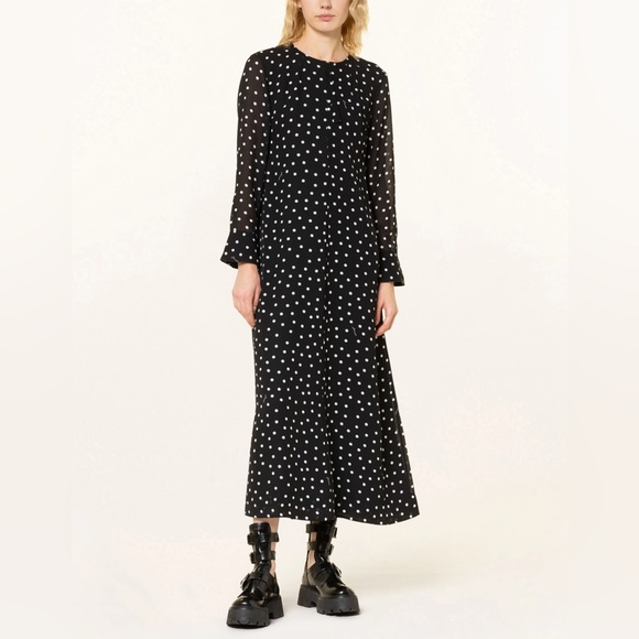 GANNI Black and White Logo Dress - Picture 2 of 8